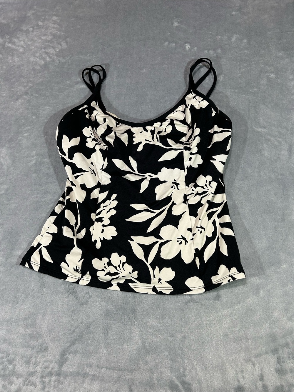 Miraclesuit Women's Woodland Garden Underwire Bra Tankini Top Black/White 10